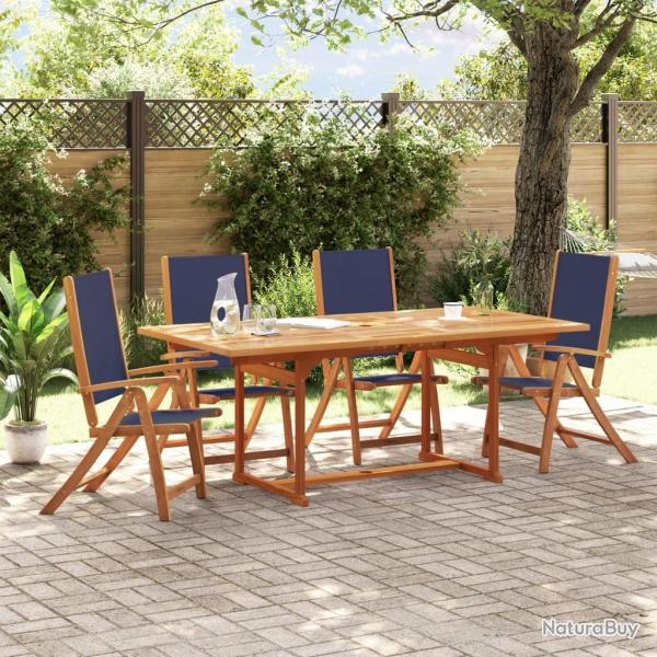 Chaises pliables de jardin lot de 4 bois d'acacia et textil�ne