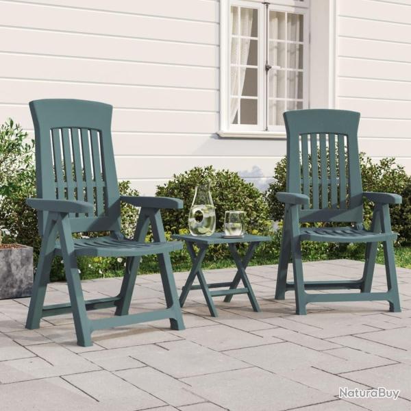 Chaises inclinables de jardin lot de 2 vert PP