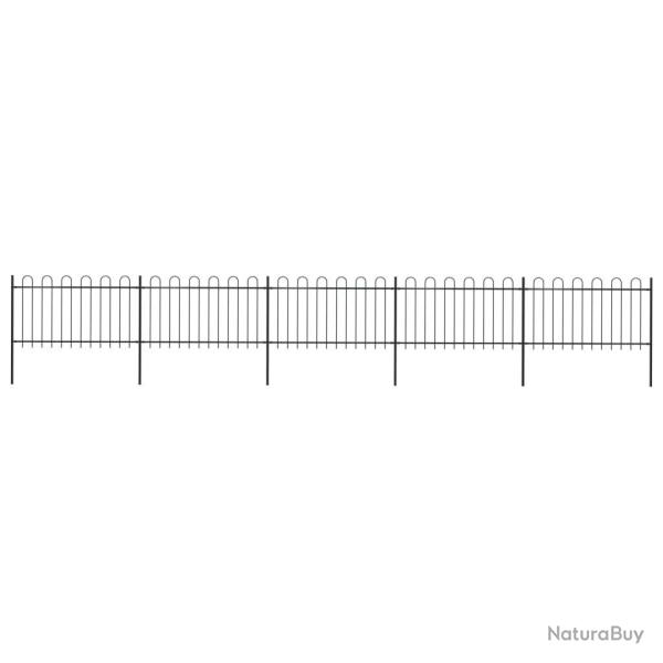 Clture de jardin avec dessus en cerceau Acier 8,5 x 1 m Noir