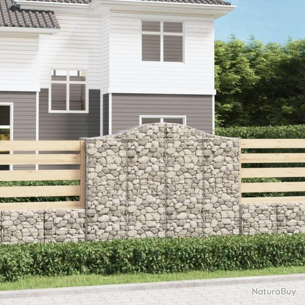 Paniers � gabions arqu�s 2 pcs 200x50x160/180 cm Fer galvanis�