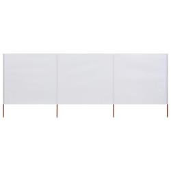 Paravent 3 panneaux Tissu 400 x 80 cm Blanc sable