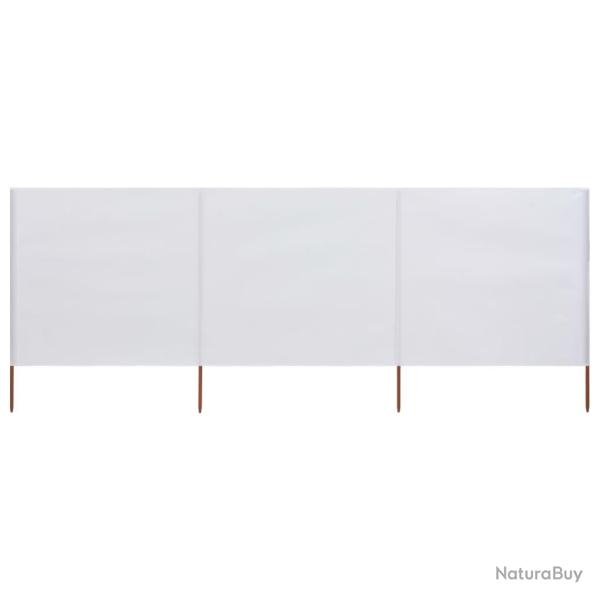 Paravent 3 panneaux Tissu 400 x 80 cm Blanc sable