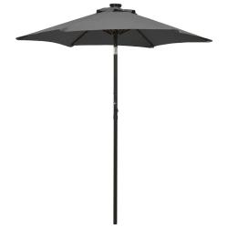 Parasol de jardin avec lumi&egrave;res LED anthracite aluminium