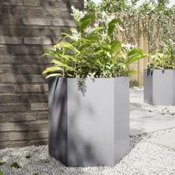 Jardini&egrave;re hexagone 46x40x45 cm acier galvanis&eacute;