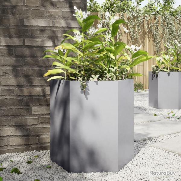 Jardinire hexagone 46x40x45 cm acier galvanis