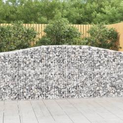 Paniers &agrave; gabions arqu&eacute;s 2 pcs 400x50x100/120 cm Fer galvanis&eacute;