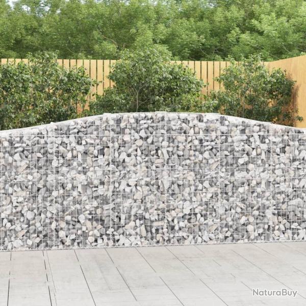 Paniers � gabions arqu�s 2 pcs 400x50x100/120 cm Fer galvanis�