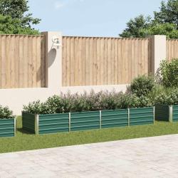 Lit sur&eacute;lev&eacute; de jardin Acier galvanis&eacute; 320x80x45 cm Vert