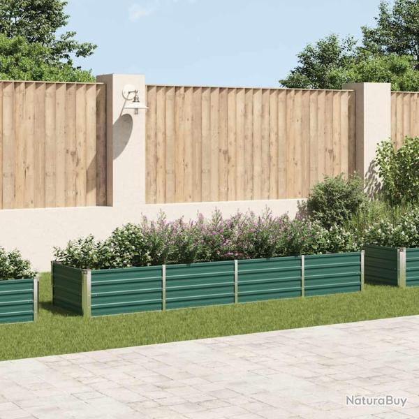 Lit sur�lev� de jardin Acier galvanis� 320x80x45 cm Vert