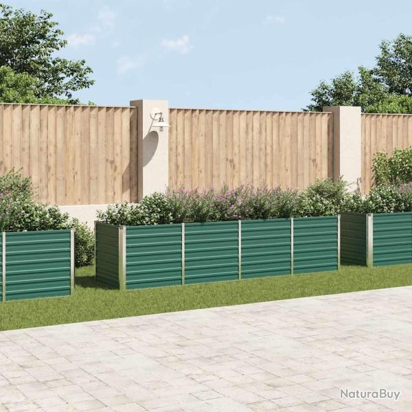 Lit sur�lev� de jardin Acier galvanis� 320x80x77 cm Vert