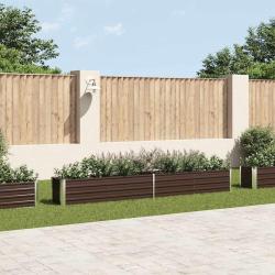 Lit sur&eacute;lev&eacute; de jardin Acier galvanis&eacute; 320x40x45 cm Marron