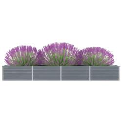 Lit sur&eacute;lev&eacute; de jardin Acier galvanis&eacute; 320x40x45 cm Gris