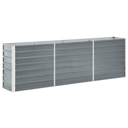 Lit sur&eacute;lev&eacute; de jardin Acier galvanis&eacute; 240x40x77 cm Gris