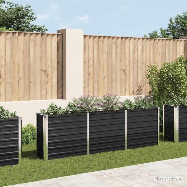 Lit sur�lev� de jardin Acier galvanis� 240x40x77 cm Anthracite