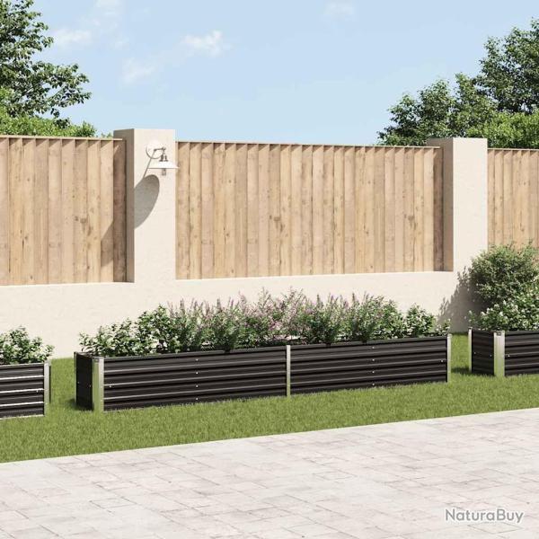 Lit sur�lev� de jardin Acier galvanis� 320x40x45 cm Anthracite