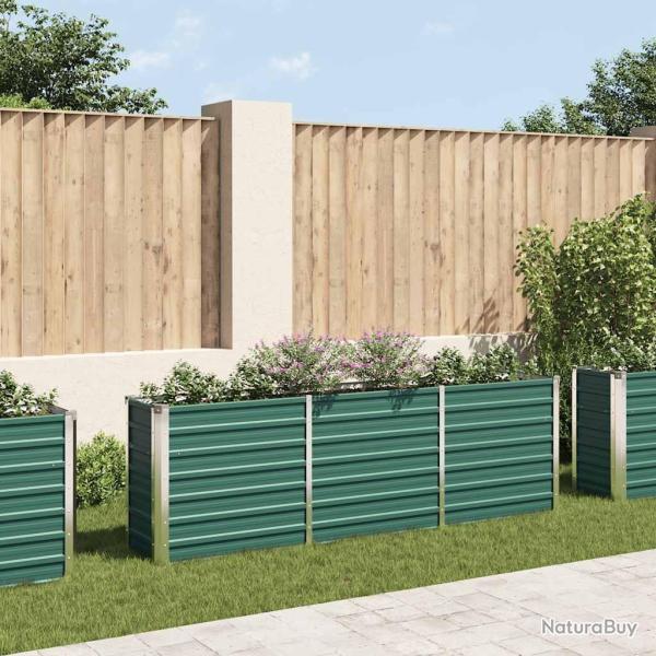 Lit sur�lev� de jardin Acier galvanis� 240x40x77 cm Vert