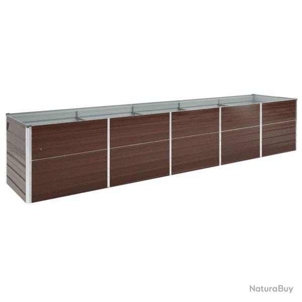 Lit sur�lev� de jardin Acier galvanis� 400x80x77 cm Marron