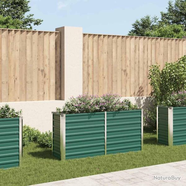Lit sur�lev� de jardin Acier galvanis� 160x40x77 cm Vert