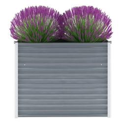 Lit sur&eacute;lev&eacute; de jardin Acier galvanis&eacute; 100x40x77 cm Gris