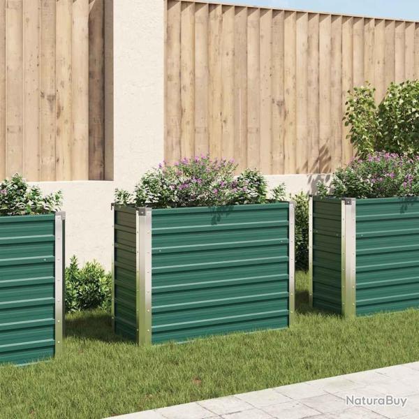 Lit sur�lev� de jardin Acier galvanis� 100x40x77 cm Vert