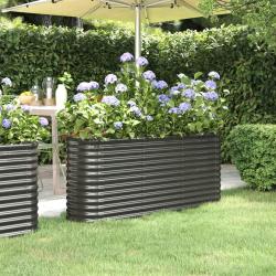 Lit sur&eacute;lev&eacute; de jardin Acier enduit de poudre Anthracite