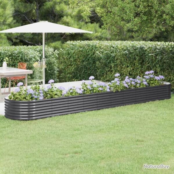 Lit sur�lev� de jardin Acier enduit de poudre Anthracite