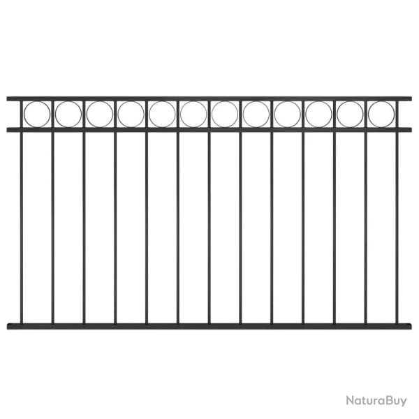 Panneau de clture Acier 1,7x0,8 m Noir