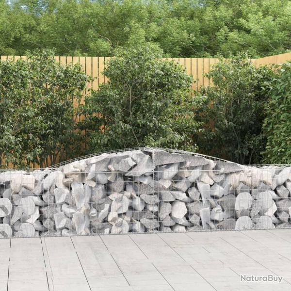Paniers � gabions arqu�s 2 pcs 400x50x60/80 cm Fer galvanis�