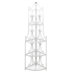 &Eacute;tag&egrave;re d'angle pour plantes en blanc