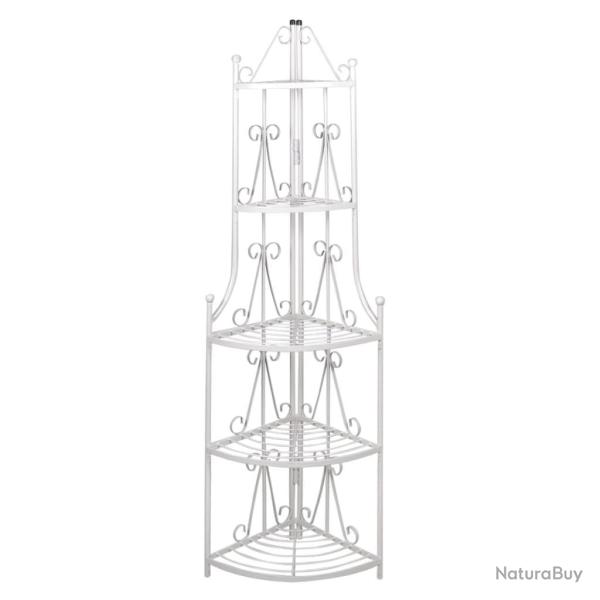 �tag�re d'angle pour plantes en blanc