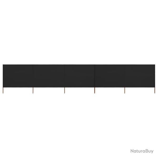 Paravent 5 panneaux Tissu 600 x 160 cm Noir