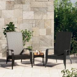 Chaise de jardin Adirondack en polyrotin noir