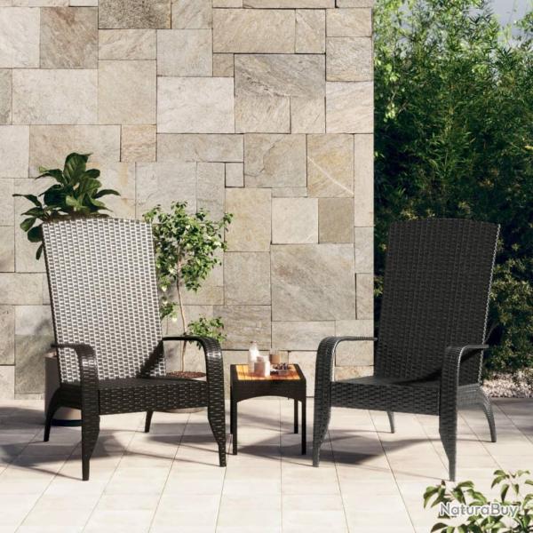 Chaise de jardin Adirondack en polyrotin noir