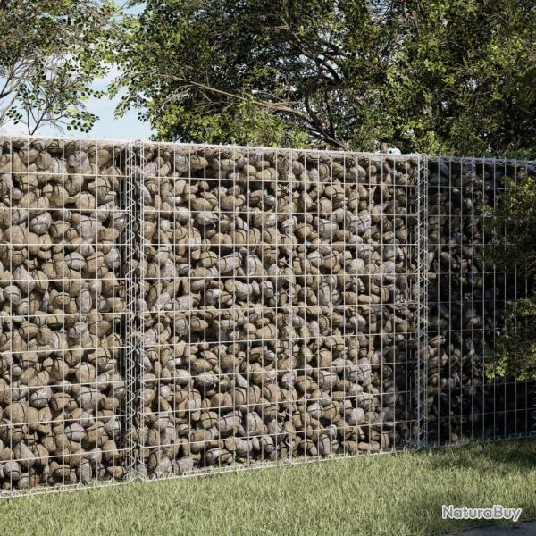 Panier gabion avec couvercle 150x100x100 cm fer galvanis