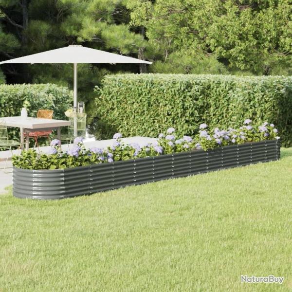 Lit sur�lev� de jardin Acier enduit de poudre 512x80x36 cm gris