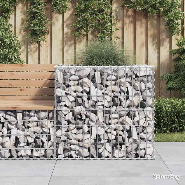 Panier de gabions argent� 70x70x65 cm fer galvanis�