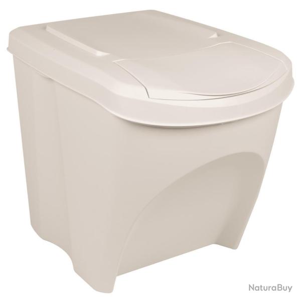 Poubelles  ordures empilables 3 pcs Blanc 75 L Polypropylne