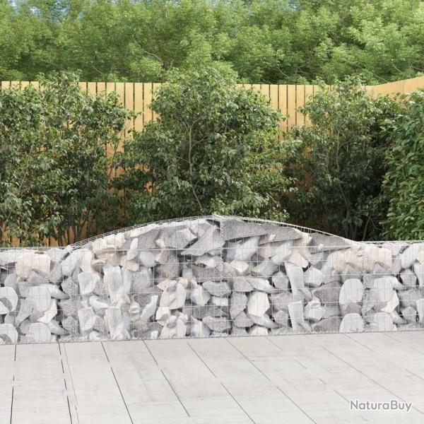 Paniers � gabions arqu�s 2 pcs 400x30x60/80 cm Fer galvanis�