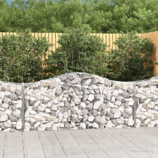 Paniers � gabions arqu�s 2 pcs 200x50x80/100 cm Fer galvanis�