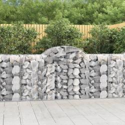 Paniers &agrave; gabions arqu&eacute;s 2 pcs 200x50x100/120 cm fer galvanis&eacute;