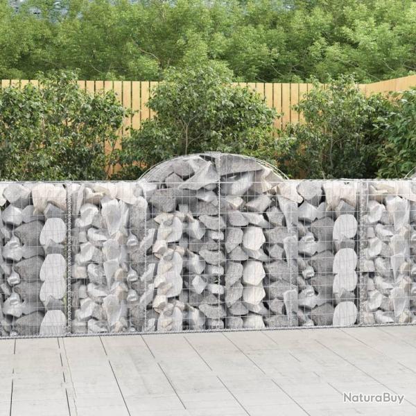 Paniers � gabions arqu�s 2 pcs 200x50x100/120 cm fer galvanis�