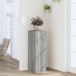Support pour plantes sonoma gris 33x33x100 cm bois d'ing&eacute;nierie