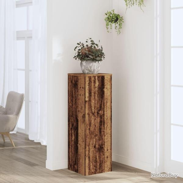 Support pour plantes vieux bois 33x33x100 cm bois d'ing�nierie
