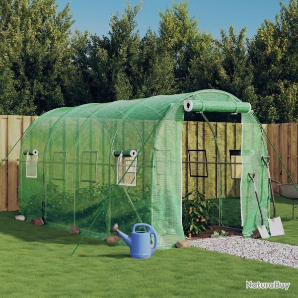 Serre avec cadre en acier vert 8 m� 4x2x2 m