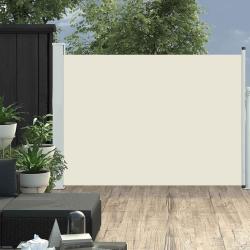 Auvent lat&eacute;ral r&eacute;tractable de patio 100x500 cm Cr&egrave;me