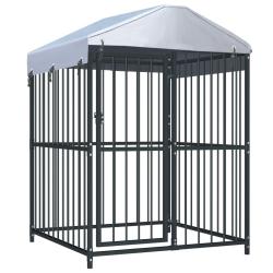 Chenil ext&eacute;rieur avec toit pour chiens 120 x 120 x 150 cm