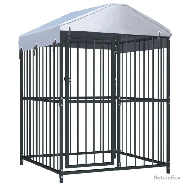 Chenil ext�rieur avec toit pour chiens 120 x 120 x 150 cm