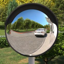 Miroir de traffic convexe d'ext&eacute;rieur Noir &Oslash;60 cm Polycarbonate