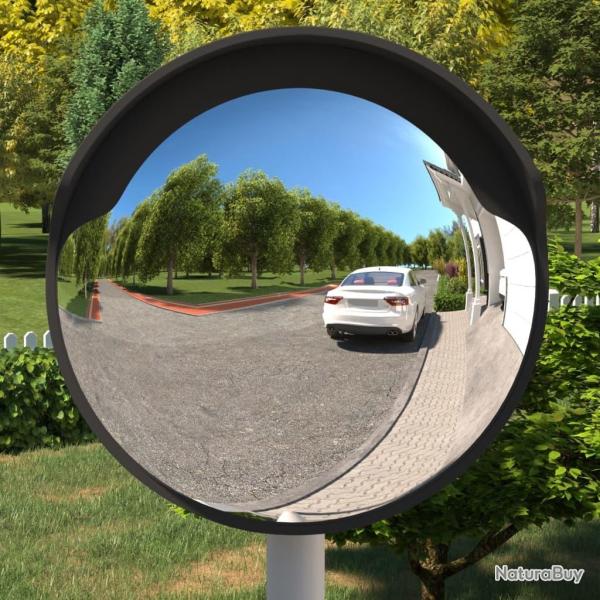 Miroir de traffic convexe d'ext�rieur Noir �60 cm Polycarbonate