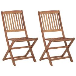 Chaises pliables d'ext&eacute;rieur lot de 2 Bois d'acacia solide
